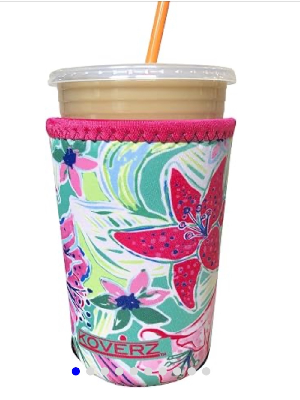NWT Koverz 3-Pack Iced Coffee Sleeve SET OF 3 in Lily Floral Print Multicolor